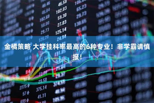 金橘策略 大学挂科率最高的6种专业！非学霸请慎报！